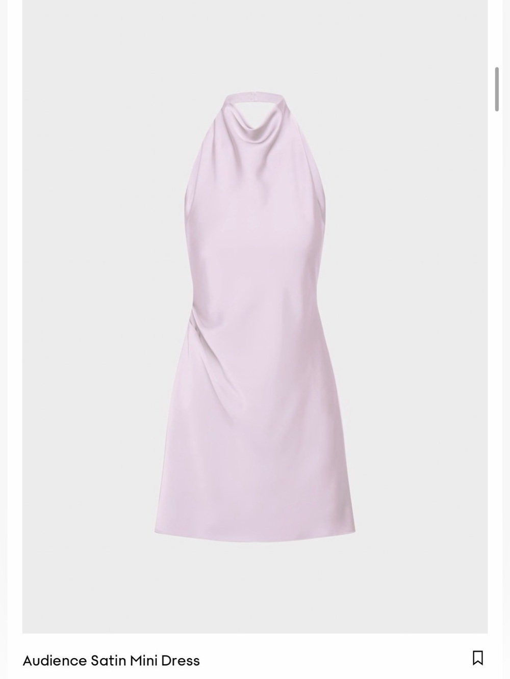 Aritzia Satin Halter Mini Dress in Pale Lilac